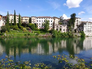 Reflection of buildings in water