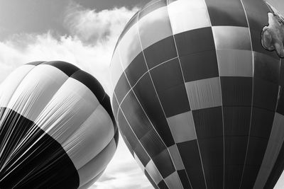 Low angle view of hot air balloon against sky