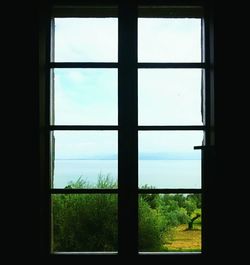Landscape seen through window