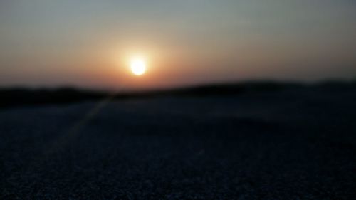 Close-up of landscape at sunset