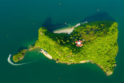 High angle view of bay on beach