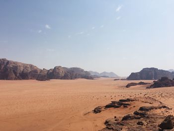 Scenic view of desert against sky