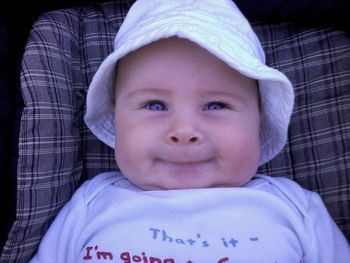 Close-up portrait of cute baby girl