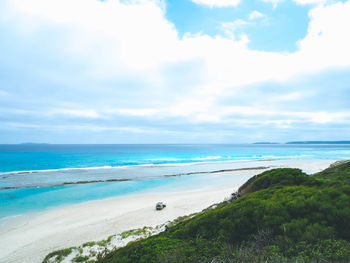 Scenic view of beach against sky