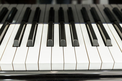 Close-up of piano keys