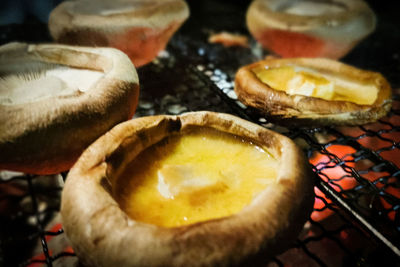 Close-up of sliced slices in plate