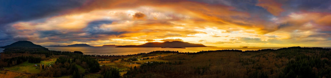 Panoramic view of dramatic sky during sunset