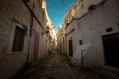 Narrow alley amidst buildings in town