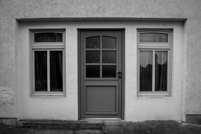 Closed door of old building