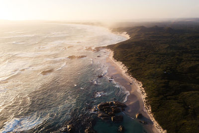 High angle view of beach