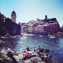 Tourists in swimming pool