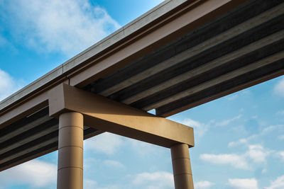 Low angle view of bridge against sky