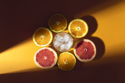 Close-up of oranges against white background