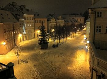 Illuminated street light at night