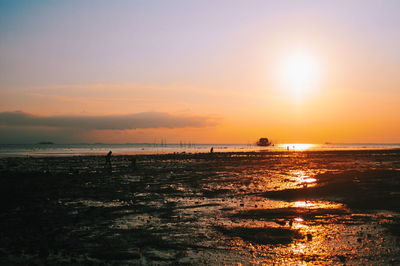 Scenic view of sea during sunset