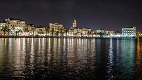 Illuminated city at night