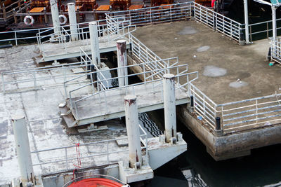 High angle view of construction site in winter