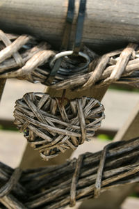 Close-up of rope tied up