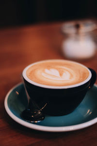 Close-up of coffee on table