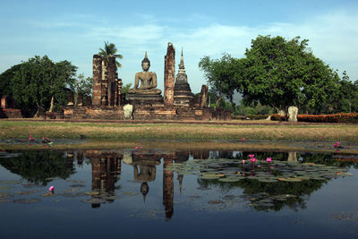 Reflection of temple in lake