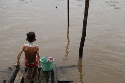 Take a bath in the river