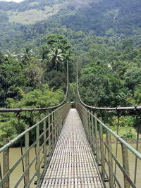 Suspension bridge at kanjiraveli neriyamangalam kerala india