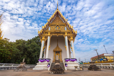 Low angle view of traditional building against sky