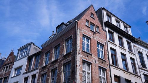 Low angle view of residential building against sky