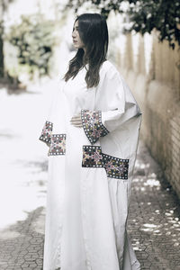 Model wearing abaya celebrating the holly month of ramadan