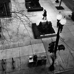 High angle view of people working