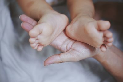 Close-up of baby hands