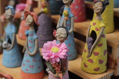 Close-up of buddha statue at market stall