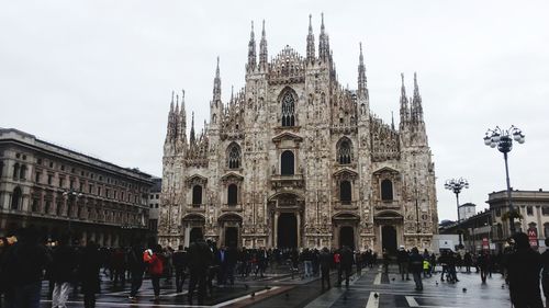 Group of people in front of building