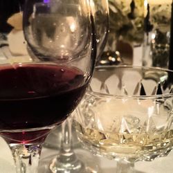 Close-up of wine glass on table