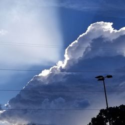 Low angle view of street light against sky