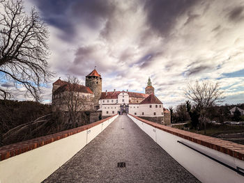 View of building against cloudy sky