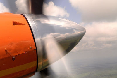 Cropped image of airplane propeller against sky
