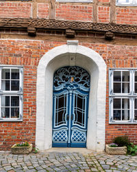 Beautiful old colorful wooden door  in lüneburg