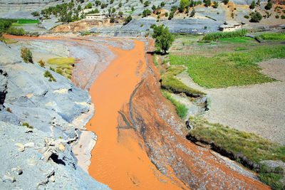 High angle view of stream