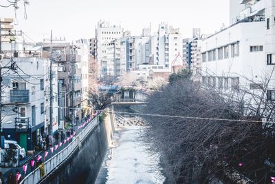 View of canal along buildings