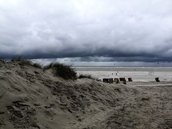 Scenic view of beach against sky