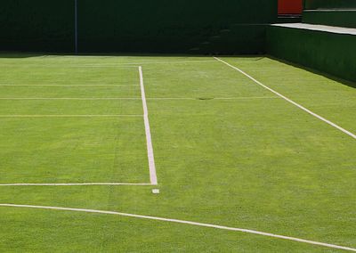 Empty playing field on sunny day