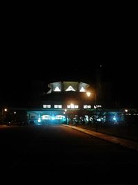 View of illuminated city at night