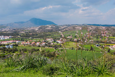 Panoramic view of townscape against sky