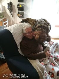 Portrait of woman at home