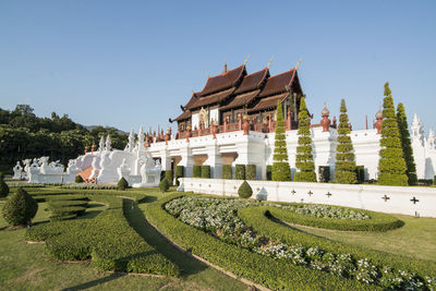 Panoramic view of historical building against clear sky