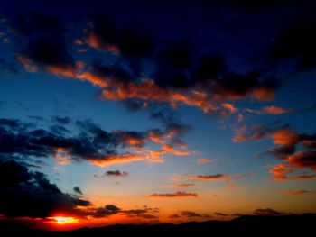 Low angle view of sky at sunset