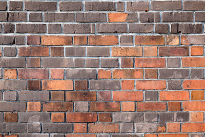 Background from a brick wall with different shades of red
