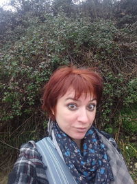 Portrait of woman on field