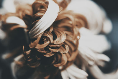 High angle view of white tied up